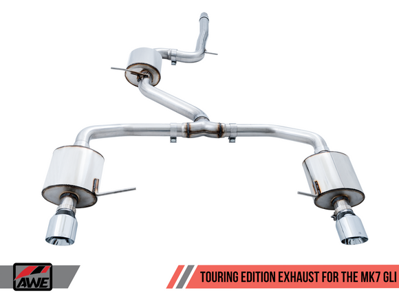 AWE Touring Edition Exhaust for MK7 Jetta GLI w/ High Flow Downpipe (not included) - Chrome Silver Tips
