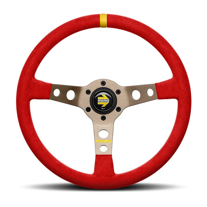 MOMO MOD.07 350 Diam 72 Dish Red Microfiber,Anthracite Anodized Spokes 1 Stripe