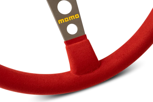 MOMO MOD.07 350 Diam 72 Dish Red Microfiber,Anthracite Anodized Spokes 1 Stripe