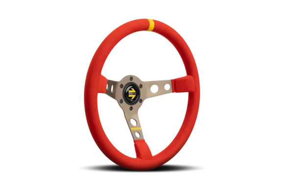 MOMO MOD.07 350 Diam 72 Dish Red Microfiber,Anthracite Anodized Spokes 1 Stripe