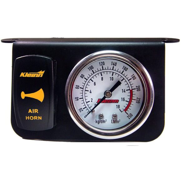 Kleinn Panel Mounted 160 PSI Gauge w/ an Illuminated AMBER Momentary Rocker Switch