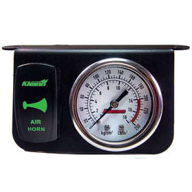 Kleinn Panel Mounted 160 PSI Gauge w/ an Illuminated GREEN Momentary Rocker Switch