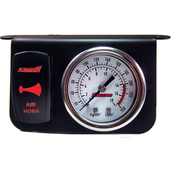 Kleinn Panel Mounted 160 PSI Gauge w/ an Illuminated RED Momentary Rocker Switch