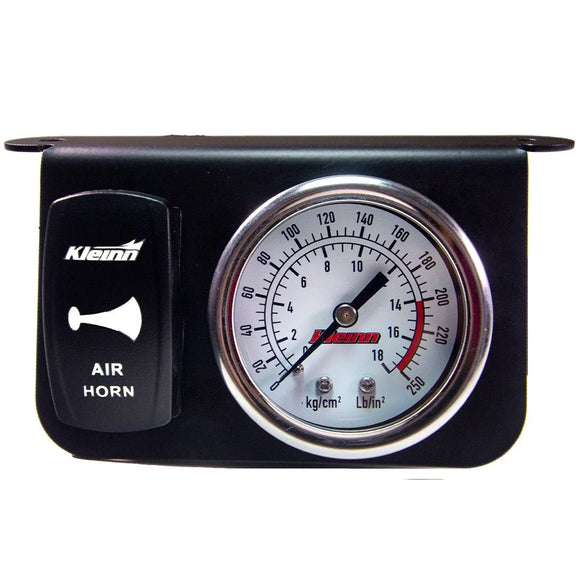 Kleinn Panel Mounted 160 PSI Gauge w/ an Illuminated WHITE Momentary Rocker Switch
