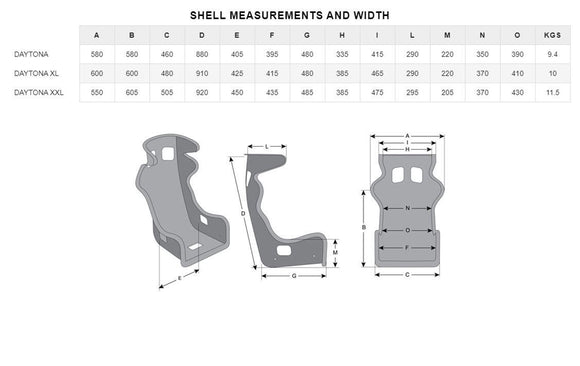 Momo Dayton Seat (FIA 8855-1999) - Black Hardshell - XL