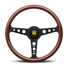Momo Indy Steering Wheel 350 mm - Magoany Wood/Brshd Black Spokes