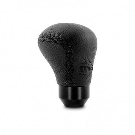 Momo Anatomico Shift Knob - Black Leather, Black Stitching
