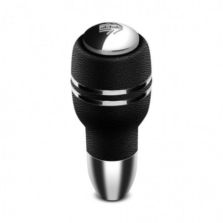 Momo Automatico Shift Knob - Black Leather, Chrome Insert