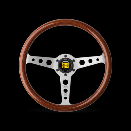 Momo Indy Steering Wheel 350 mm - Magoany Wood/Brshd Spokes