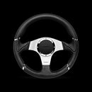 Momo Millenium Steering Wheel 350 mm - Black Leather/Black Stitch/Brshd Spokes-1