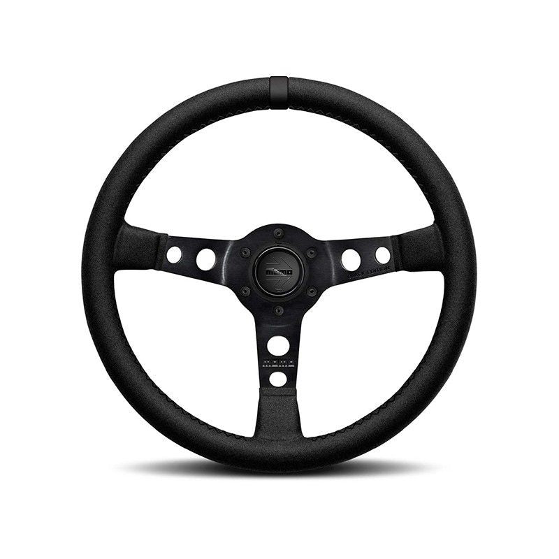 Momo MOD07 Black Edition Steering Wheel 350mm - Black Spokes/Black Stitch/1 Stripe
