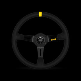 Momo MOD08 Steering Wheel 350 mm -  Black Suede/Black Spokes/1 Stripe