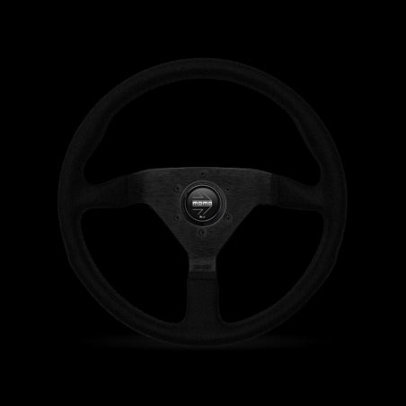 Momo Montecarlo Alcantara Steering Wheel 320 mm - Black/Black Stitch/Black Spokes