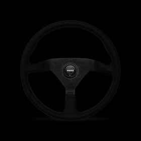 Momo Montecarlo Alcantara Steering Wheel 320 mm - Black/Black Stitch/Black Spokes