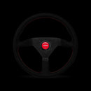 Momo Montecarlo Alcantara Steering Wheel 320 mm - Black/Red Stitch/Black Spokes-1