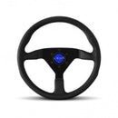 Momo Montecarlo Steering Wheel 350 mm - Black Leather/Blue Stitch/Black Spokes-1