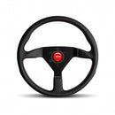 Momo Montecarlo Steering Wheel 320 mm - Black Leather/Red Stitch/Black Spokes-1
