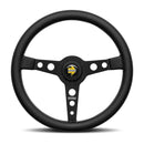 Momo Prototipo Steering Wheel 320 mm - Black Leather/White Stitch/Brushed Black Spokes-1