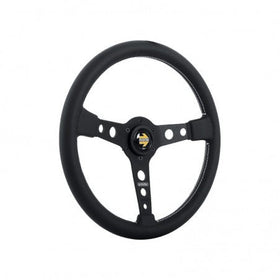 Momo Prototipo Steering Wheel 350 mm - Black Leather/Wht Stitch/Brshd Spokes - 0