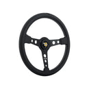Momo Prototipo Steering Wheel 320 mm - Black Leather/White Stitch/Brushed Black Spokes-2