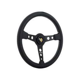 Momo Prototipo Steering Wheel 320 mm - Black Leather/White Stitch/Brushed Black Spokes - 0