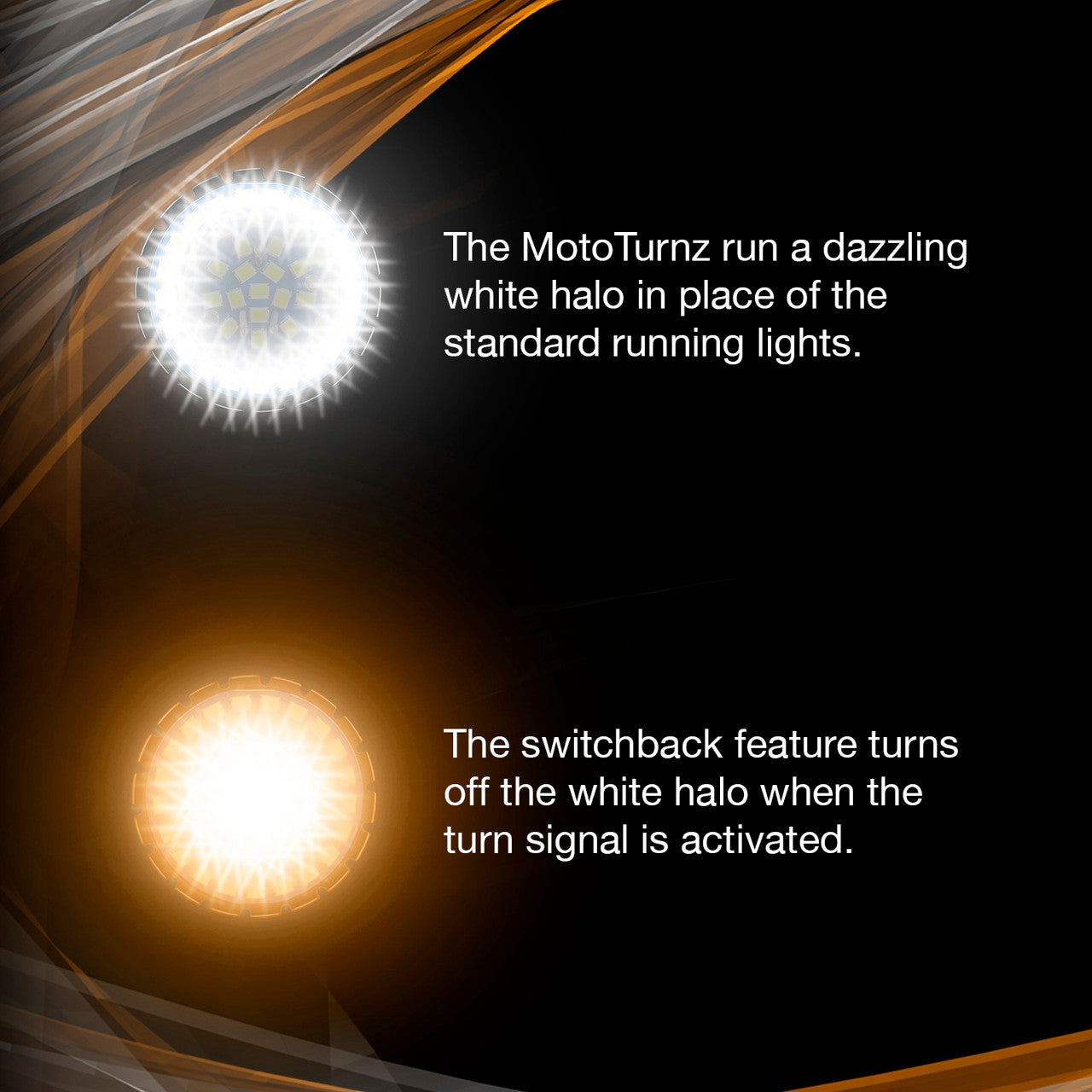 XK Glow Motorcycle Front LED Turn Signal Kit - Flat Style Clear Lenses - 0
