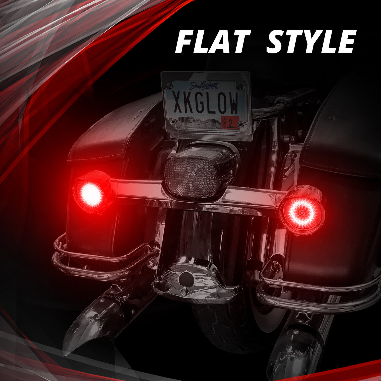 XK Glow Motorcycle Rear LED Turn Signal Kit - 1156 Flat Style Smoked Lenses - 0