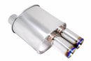 Megan Universal muffler 3" Pipe 3" Dual Burnt Roll Tips-1