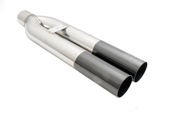 Universal Dual 3″ VIP Exhaust Tip “Blast Pipe” Style (weld-on) – Straight Cut – Black Chrome Tip