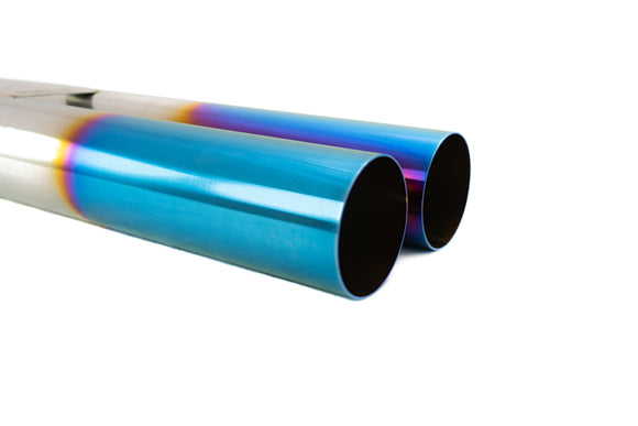 Universal 3″ VIP Exhaust Tip “Blast Pipe” Style (weld-on) – Straight – Blue Tip