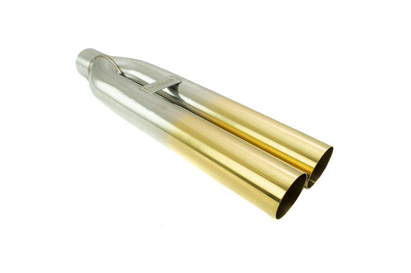 Universal 3″ VIP Exhaust Tip “Blast Pipe” Style (weld-on) – Straight – Gold Tip