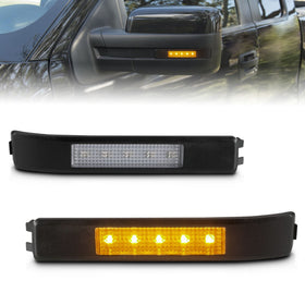 ANZO LED Mirror Lights 2009-2014 Ford F-150 LED Mirror Lights Clear w/ Amber LED