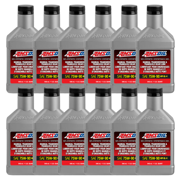 AMSOIL 75W-90 Manual Transmission & Transaxle Gear Lube Case of 12