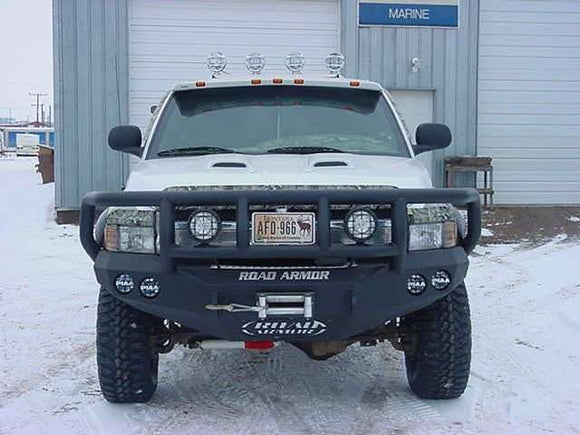 Road Armor 97-01 Dodge 1500 Stealth Front Winch Bumper w/Titan II Guard - Tex Blk