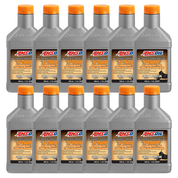AMSOIL 100% Synthetic V-Twin Transmission Fluid Case of 12