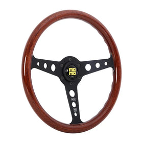 Momo Indy Steering Wheel 350 mm - Magoany Wood/Brshd Black Spokes - 0