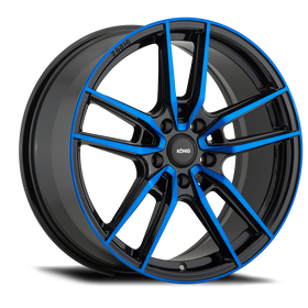 KONIG MYTH 17 X 8 +43 5 X 100 CB73.1 GLOSS BLACK W/ BLUE TINTED CLEARCOAT