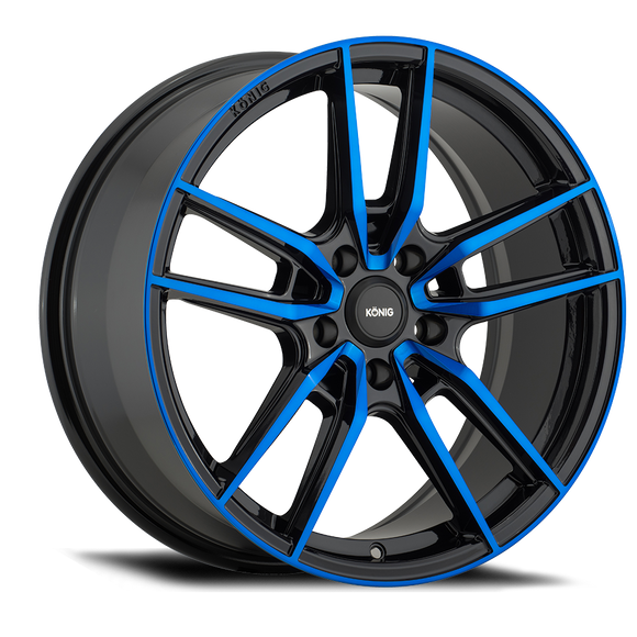 KONIG MYTH 17 X 8 +43 5 X 100 CB73.1 GLOSS BLACK W/ BLUE TINTED CLEARCOAT
