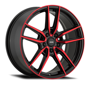 KONIG MYTH 16 X 7.5 +43 5 X 114.3 CB73.1 GLOSS BLACK W/ RED TINTED CLEARCOAT