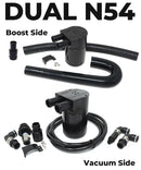 Dual BMS Turbo Double Baffle Oil Catch Can Kit for N54 BMW (Vacuum & Boost)-1