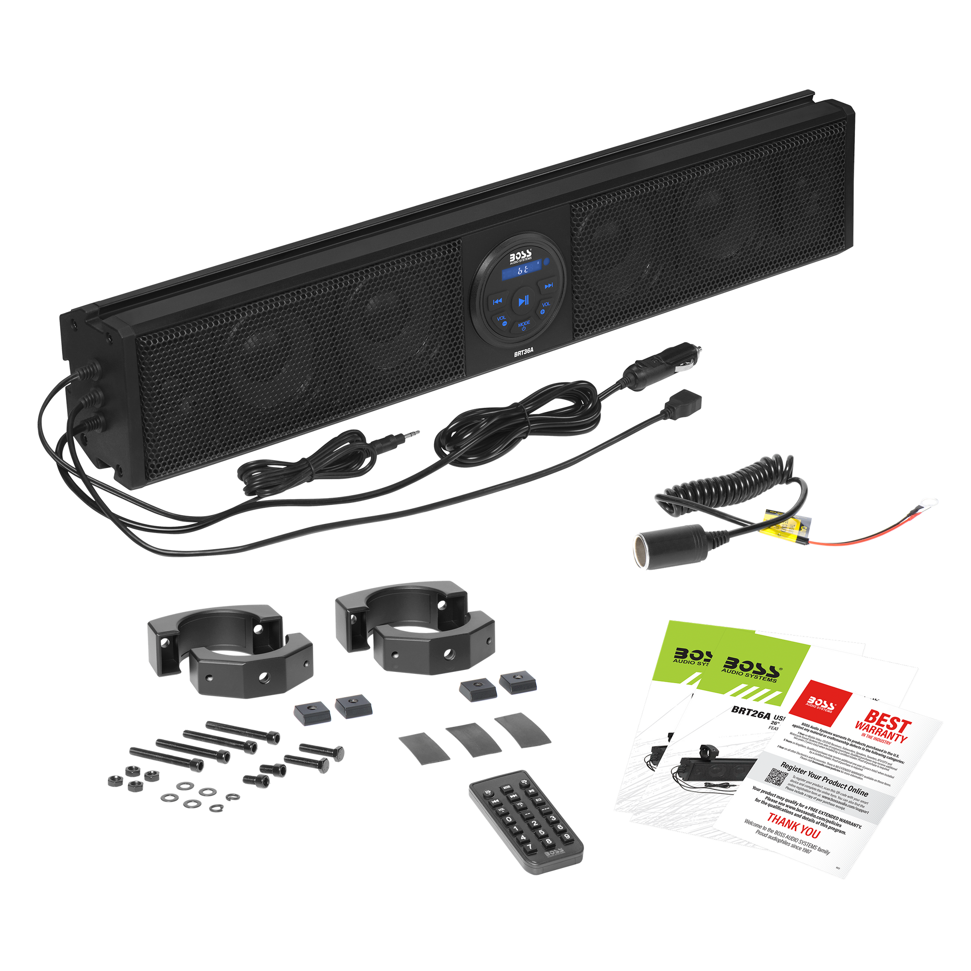 Boss Audio Systems 26in UTV Bluetooth Amplified Sound Bar IPX5 4in Speakers