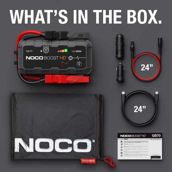 NOCO GB70 Boost HD Booster Pack/Jump Starter, 2000-Amp, 12V