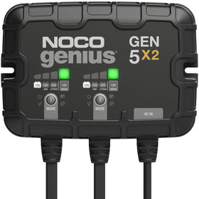 NOCO GEN5X2 Onboard Smart Battery Charger/Maintainer/Desulfator, 2-Bank, 10-Amp, 12V - 0