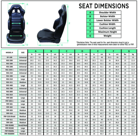 NRG FRP Bucket Seat w/Race Style Bolster/Lumbar - Medium