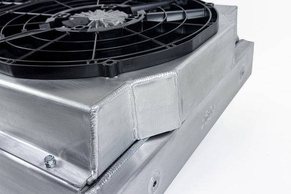 CSF Motorsport Radiator with Shroud - 14in SPAL Brushless Fans - Harnesses