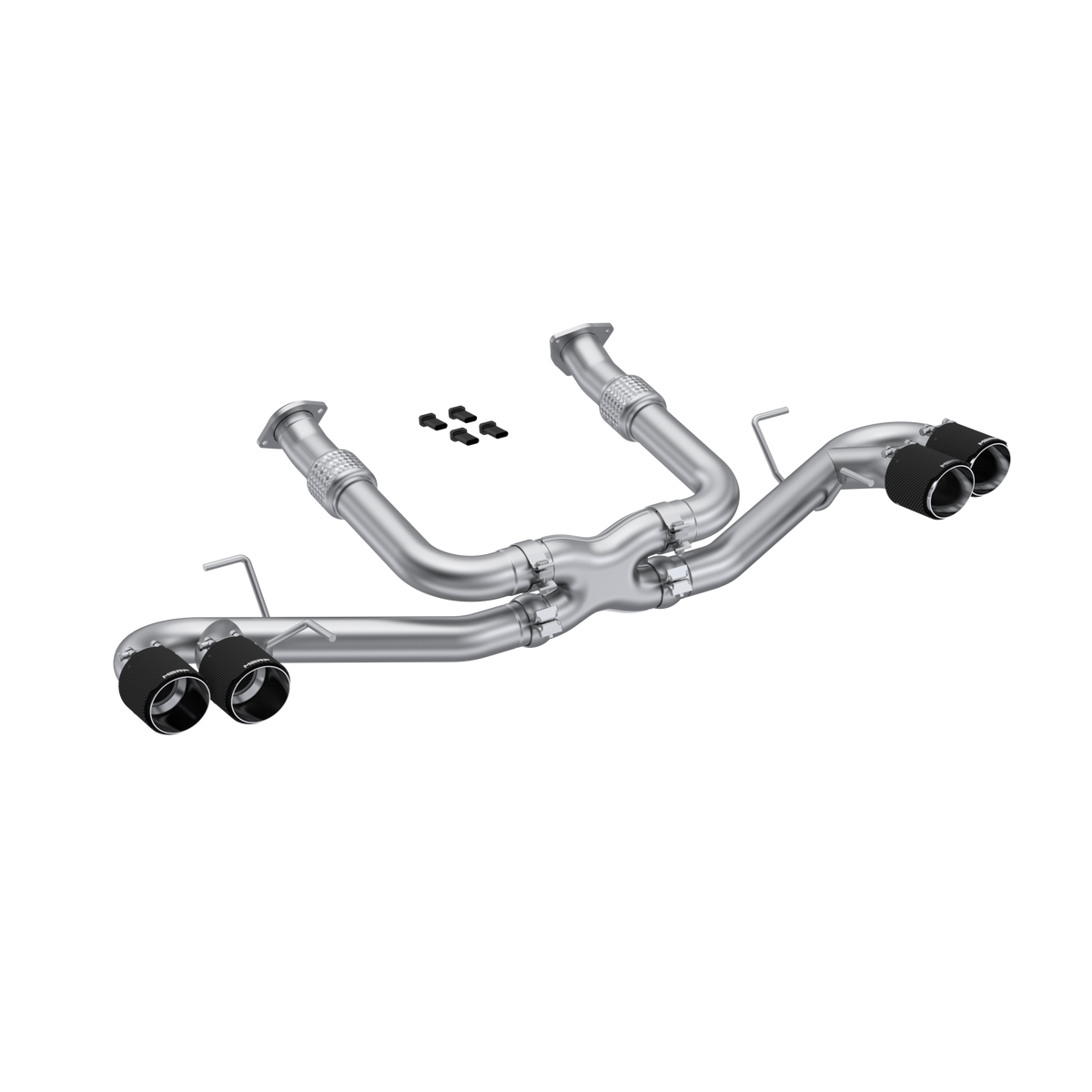 MBRP 20-23 Chevrolet Corvette C8 3in Cat Back Quad Split Rear Exit w/ Carbon Fiber Tips - T304