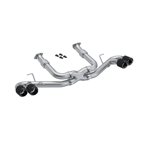 MBRP 20-23 Chevrolet Corvette C8 3in Cat Back Quad Split Rear Exit w/ Carbon Fiber Tips - T304