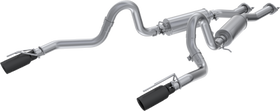 MBRP 99-04 Ford Mustang GT 4.6L 2.5in. Dual Split Rear AL Cat Back w/ 3.5in. Dual Wall Blk. Tips