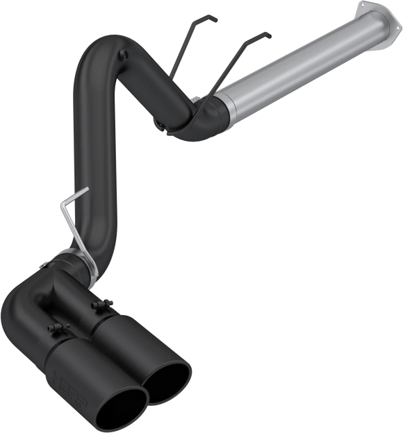 MBRP 17-24 Ford F250/350/450 6.4 L Filter Back Single Side Dual Exit Exhaust System BLK.