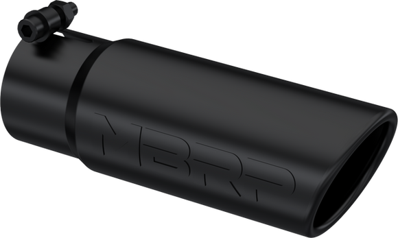 MBRP Universal Tip 3-1/2in O.D. Angled Rolled End - 3in ID Inlet 10in Length - Black